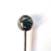 Coctail lepel met handgemaakte glaskraal blauw-bruin