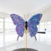 Echte papilio vlinder met Swarovski kristal 23ct verguld en opgezet onder dome - gelimiteerde editie