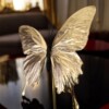 Echte papilio vlinder verguld in 23ct goud onder glazen dome