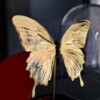 Echte papilio vlinder verguld in 23ct goud onder glazen dome