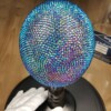 Echte struisvogel ei met swarovski kristal en 23ct verguld - opgezet onder acryl dome - gelimiteerde editie