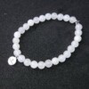 Elastische armband witte jade op maat gemaakt