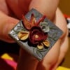 Exclusieve verstelbare ring met bloemen