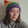 Gehaakte muts 'Pride rainbow flag'