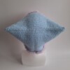 Gehaakte muts met imitatiebont 'Baby blue & lilac'