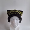 Gehaakte muts met imitatiebont 'Black & army green'