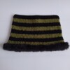 Gehaakte muts met imitatiebont 'Black & army green'