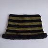 Gehaakte muts met imitatiebont 'Black & army green'