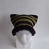 Gehaakte muts met imitatiebont 'Black & army green'