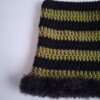 Gehaakte muts met imitatiebont 'Black & army green'