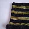 Gehaakte muts met imitatiebont 'Black & army green'