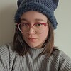 Gehaakte muts met imitatiebont 'Denim blue'