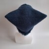 Gehaakte muts met imitatiebont 'Denim blue'