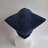 Gehaakte muts met imitatiebont 'Denim blue'