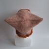 Gehaakte muts met imitatiebont 'Dusty pink & brown'