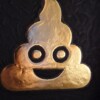 Golden Turd emoticon verguld 23ct goud in lijst