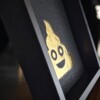 Golden Turd emoticon verguld 23ct goud in lijst