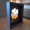 Gouden klaver 23ct goud verguld kunstwerk in lijst