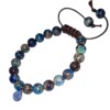 Handgeknoopte armband met gekleurde jaspis kralen