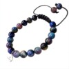 Handgeknoopte armband met gekleurde tijgeroog kralen