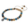 Handgeknoopte armband met jaspis, agaat, tijgeroog en rhinestone kralen
