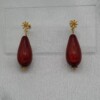 Handgemaakte Polaris oorbellen - bordeaux rood