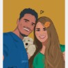Handgemaakte digitaal portretten Valentinesdag