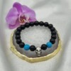 Handgemaakte herenarmband Black Onyx doodskop
