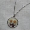 Ketting 50cm zilver met droogbloem paars