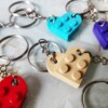 LEGO Hart Sleutelhanger – Handgemaakt Valentijnscadeau voor Koppels, Vriend, Vriendin – Liefdeshart Sleutelhanger