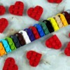 LEGO Hart Sleutelhanger – Handgemaakt Valentijnscadeau voor Koppels, Vriend, Vriendin – Liefdeshart Sleutelhanger