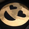 Love smiley verguld 23ct goud in lijst