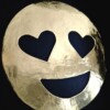 Love smiley verguld 23ct goud in lijst