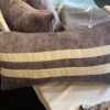 Pia paars kussen hoes met streep in beige