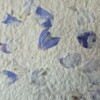 Poster gemaakt van handgeschept papier met blauwe bloemen (inclusief passe-partout)