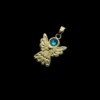 Setje van 5 Stainless steel engel ketting hangers met Swarovski goudkleurig