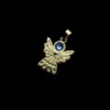 Setje van 5 Stainless steel engel ketting hangers met Swarovski goudkleurig