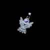 Setje van 5 Stainless steel engel ketting hangers met Swarovski zilverkleurig