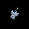 Setje van 5 Stainless steel engel ketting hangers met Swarovski zilverkleurig
