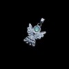 Setje van 5 Stainless steel engel ketting hangers met Swarovski zilverkleurig