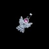 Setje van 5 Stainless steel engel ketting hangers met Swarovski zilverkleurig