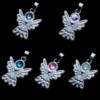 Setje van 5 Stainless steel engel ketting hangers met Swarovski zilverkleurig