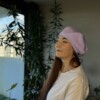 Soft lilac denim baret
