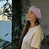 Soft lilac denim baret