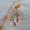 Stainless Steel gouden oorbellen met glaskralen