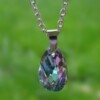 Stainless steel ketting met Swarovski hanger Vitrail Light