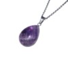 Stainless steel ketting met amethist druppel hanger