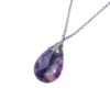 Stainless steel ketting met fluoriet druppel hanger