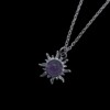 Stainless steel ketting met zon hanger amethist