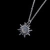 Stainless steel ketting met zon hanger labradoriet